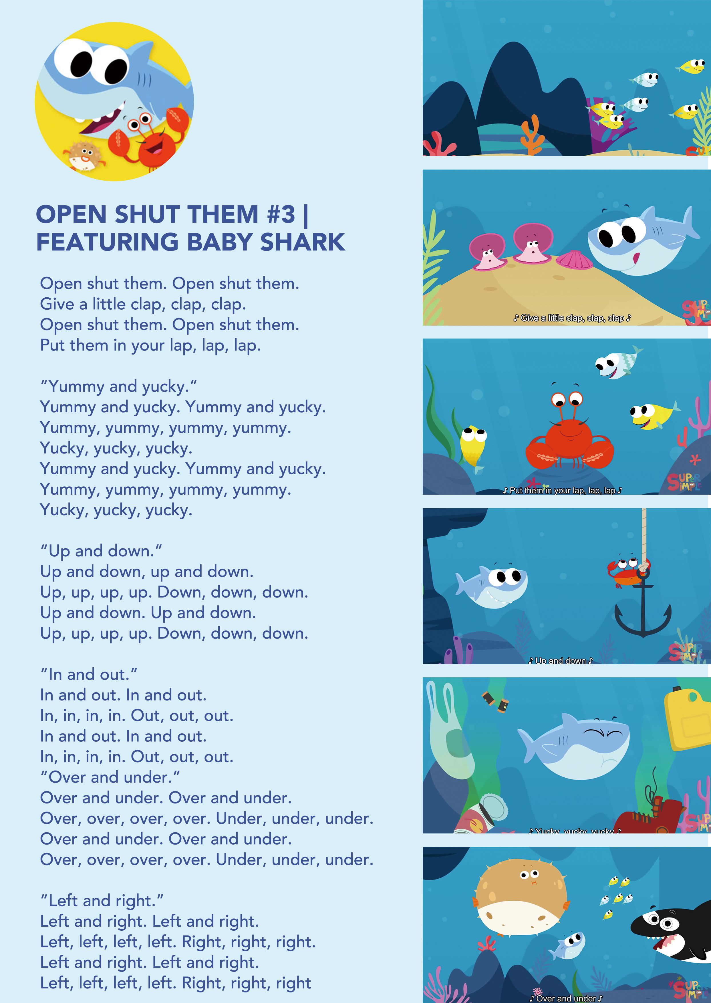 181.Open Shut Them #3 _ featuring Baby Shark - Super Simple Songs